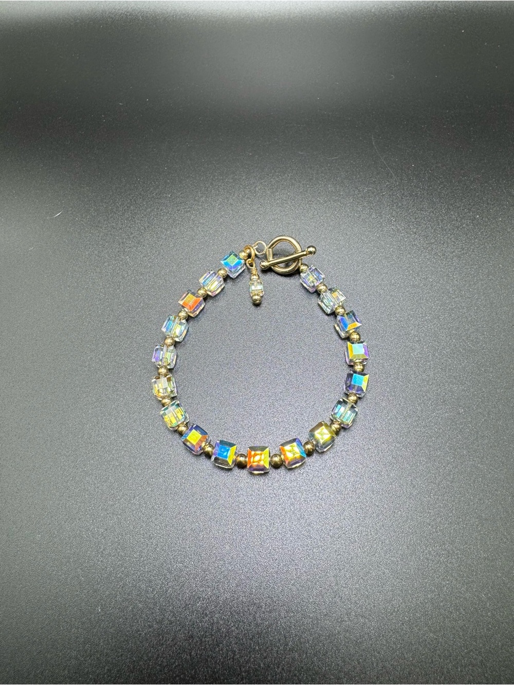 Aurora Crystal Cube Bracelet - 14k Goldfilled